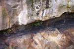 Coal seam in a cliff face, downtown Nanaimo, BC